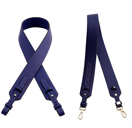 Grain Leather Purse Strap Adjustable Crossbody Replacement Straps for Handbags Monk Head Screws Detachable - color: Navy Blue-long Type, size: Gold Clasps
