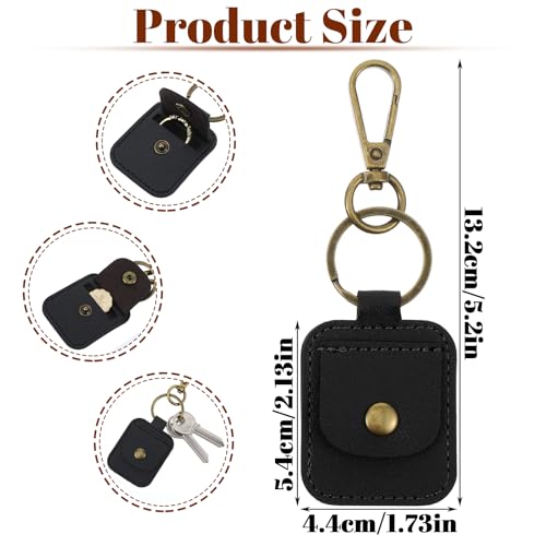 Ymapinc Leather Ring Holder Keychain, Portable Travel Ring Holder Pouch,Keychain Rings Bag for Purse, Jewelry Key Chain Bag