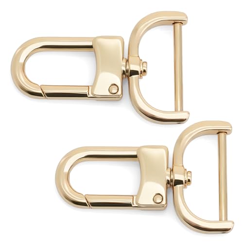 CRAFTMEMORE 2pcs Detachable Snap Hook Swivel Clasp w/Screw Bar VT99 Bag Strap Hardware Replacement (1/2 Inch, Gold) - color: Gold, size: 1/2 Inch