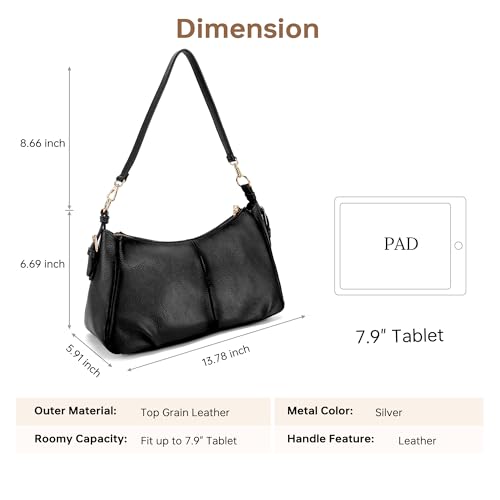 GEMIU Small Shoulder Handbags for Women Satchel Purses Hobo Underarm Bag - color: Black