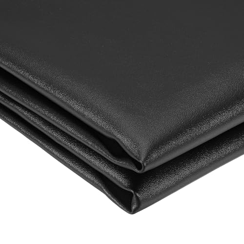 uxcell Marine Vinyl Fabric, 54 Inch 1 Yard Upholstery Faux Leather Soft Waterproof Sheets Fabric for Crafts DIY Sewings Sofa Wallets Handbag Car, Black - color: Black