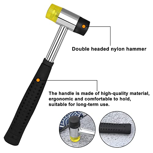 TLKKUE 360 Sets Leather Rivets 4 Colors Double Cap Rivets Tubular | 3 Sizes with Rubber Hammer Fixing Tool Kit 4 Pieces for DIY Leather Craft Clothes Shoes Decoration and Repair - color: 4 Colors 360 Sets