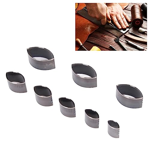 8PCS Leather Punching Die Set, Oval Shapes Hollow Punching Tool Leather Craft Cutting Tool Dies Set for DIY Wallet - color: #5