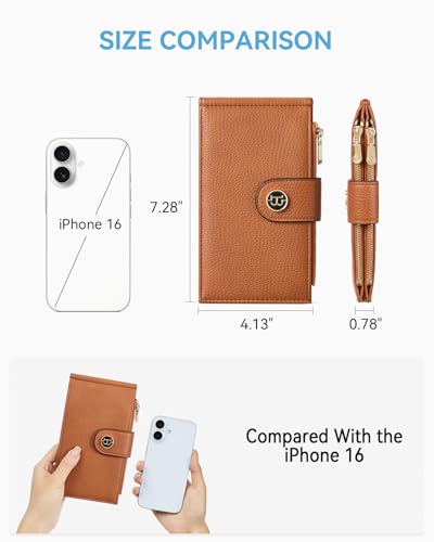 BOSTANTEN Leather Womens Wallet Large RFID Blocking Slim Card Holder - color: 2-Brown