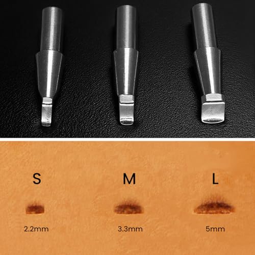 Back Beveler Stamps Saddle Leather Stamping Tools Fit in 5.5mm Swivel Knife Attachment for Leathercraft Working Tool,3Pcs
