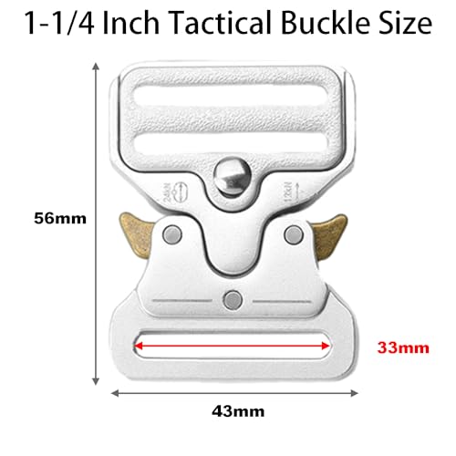 1-1/4 Inch Metal Tactical Duty Belt Buckle Replacement, 2 Pack Metal Buckle Clip for Dog Collar, Vest, Backpack Strap, Paracord Bracelets Accessories - Silver - color: C: 1-1/4" Silver 2pcs