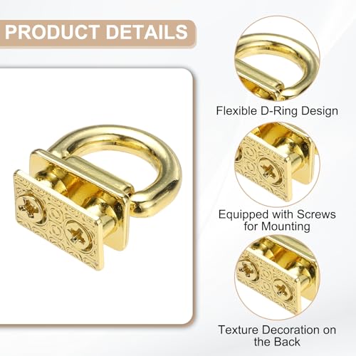 M METERXITY Metal Bag Connector, Purse Suspension Clasp with D Ring for Purse/DIY Crafts Hardware Accessories - color: Cyan Light Gold