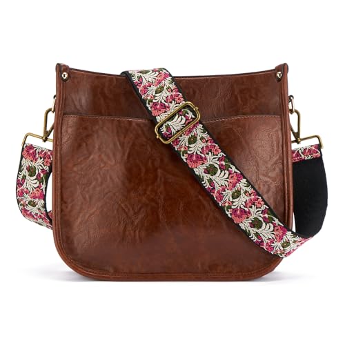 ZOOEASS Bronze Buckles Purse Strap, 2" Wide Crossbody Handbag Strap Adjustable Replacement Shoulder Strap Vintage Embroidery - color: 5cm-color1