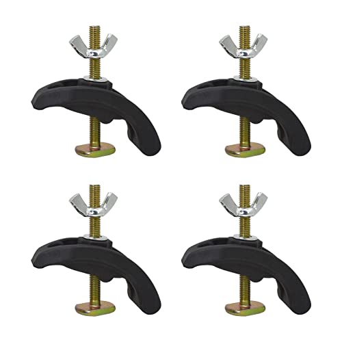 Drill Press Hold Down Clamps, 4 Pack T Slot Work Holding Clamp Set | T slot hold down clamps for drill press, CNC router, router table, and woodworking fixture setup