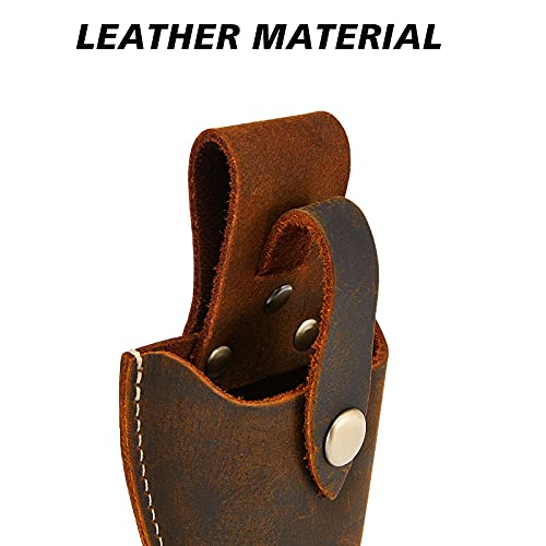 Plier Holder for Belt, Durable Leather Sheath Pouch Holder Gardening Tools Holster Belt Case for Garden Pruning Pliers Shears Scissors or Knife,Tools Gifts for Men Dad Husband Boyfriend - color: Brown