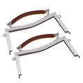 uxcell Metal Purse Frames 2 Pcs Kiss Lock Clasp Frame Embossed Clutch Frame with Rubber Handle for Coin Purse Handbag Making DIY Craft, Silver - color: Silver