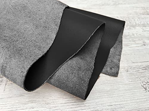3 Pieces of Black 10x10 Inch Genuine Leather Pieces Real Cowhide Full Grain Sheets for Crafting Leatherworking Leathercraft Repair Crafts Offcuts TPS13526 - color: 3 Pieces of 10x10 Inch (Black)