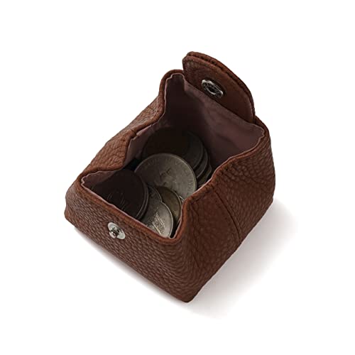 Cockatoo Genuine Leather Coin Pouch Change Holder, Mini Snap Pocket Wallet for Men Women (Brown, Small) - color: Brown, size: Small
