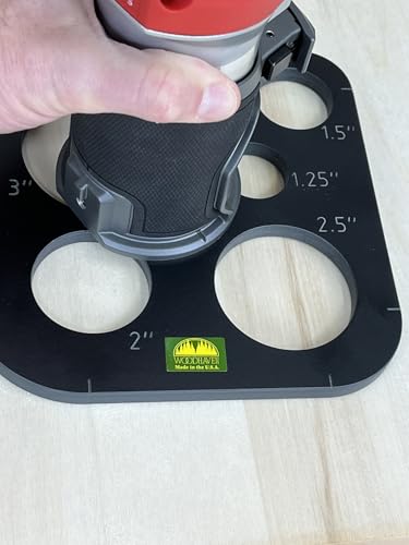 Woodhaven 300 Corner Radius Template, 11-Piece Phenolic Set | 4 corner radius sizes (1"-3") plus 7 circle templates (3/4"-3"), 3/8" phenolic, handheld or router table use