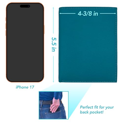 Teal RFID Genuine Leather Passport Wallet - color: Teal