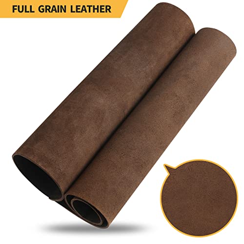 RingSun 24''X24'' Coffee Leather Sheets for Crafts (2mm), Full Grain Leather Tooling Leather - color: Black Coffee, size: 24''X24''