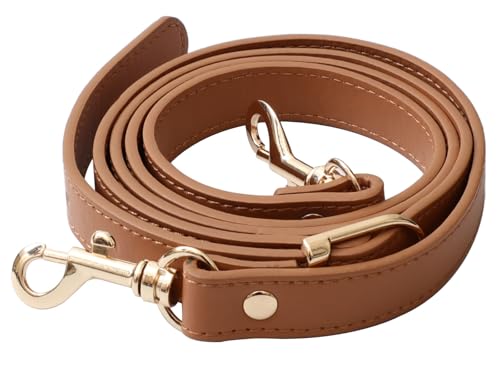 IBWell PU Leather Adjustable Purse Strap Replacement Leather Handbag Shoulder Strap | Tan,Gold Lock - color: Tan-gold Lock