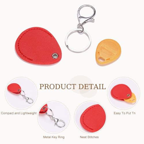 uxcell 4pcs Leather Key Fob, PU Leather Car Keychain Blanks Key Holder with Key Rings for Key ID Cards DIY Laser Engraving - color: Light Blue