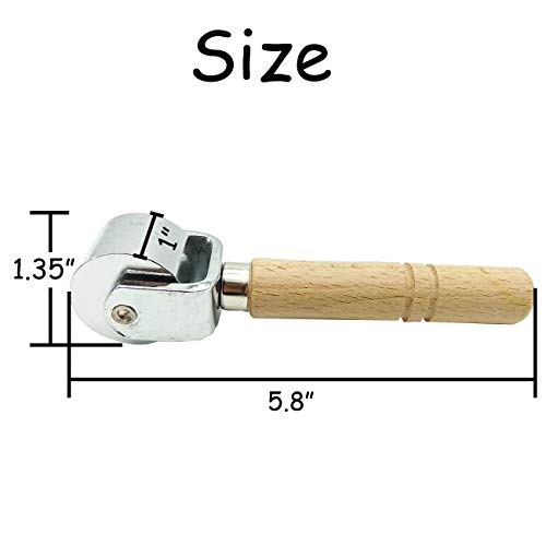 TIHOOD 25mm Platen Tools Leather Press Edge Roller Leather Edge Creaser and Smoother Leather Glue Laminating Roller Iron Roll