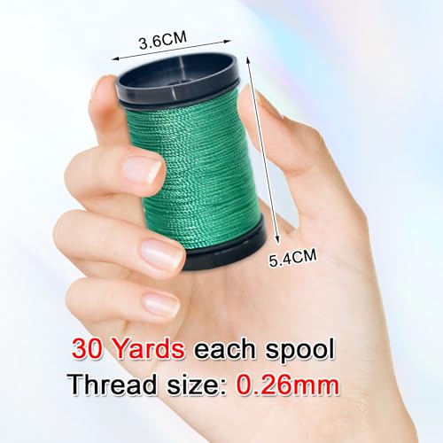 30 Yards Heavy Duty Extra Strong Upholstery Nylon Sewing Thread for Machine, Home, Hand, Craft, and Denim Leather，Color：Green - color: Green