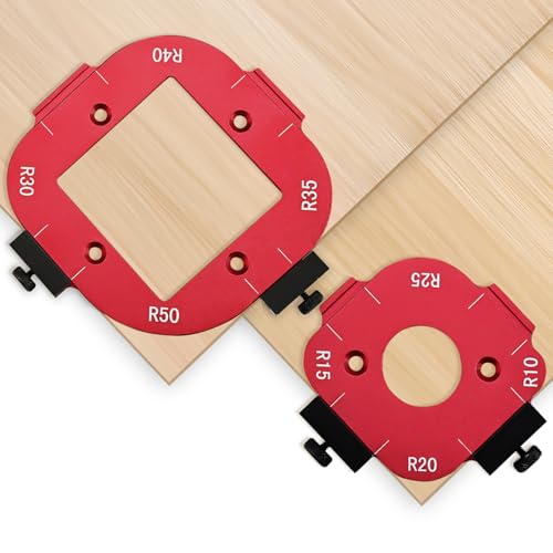 2 Pack Router Corner Radius Templates, Router Corner Jig (R10-R50)