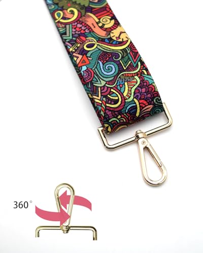 Embroidered Purse Straps Replacement Crossbody Wide Adjustable Bag Straps | Thick Purse Strap for Crossbody Bags,Extra Long Strap,Cross Body Straps for Handbags,Bag Straps for Tote Bags,Shoulder Straps - color: Green Red 1