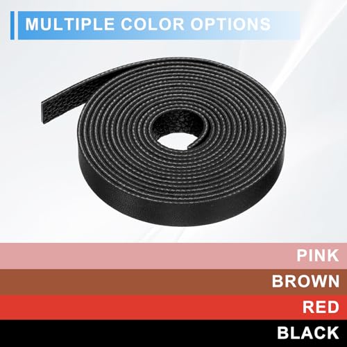 uxcell Leather Straps, 0.4 Inch Wide 157 Inch Long Soft Flat Leather Strips Cord for Craft Projects Tooling Belt Bag Making, Black - color: Black, size: 0.4 Inch Wide 157 Inch Long