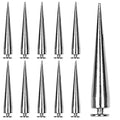 30PCS 40MM Spike and Studs Silver Cone Spikes Punk Large Size Leather Rivets Screwback Studs Rivets Set for Punk Style Clothing Accessories