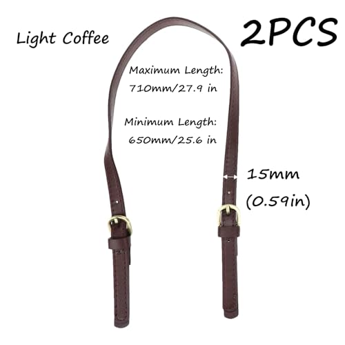 Semetall PU Leather Replacement Purse Straps 2 Pcs Light Coffee - color: Light Coffee