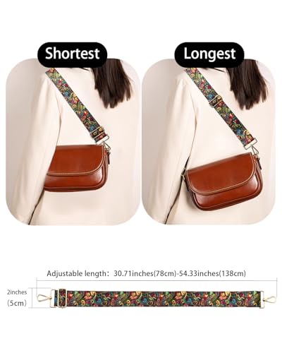 Embroidered Purse Straps Replacement Crossbody Wide Adjustable Bag Straps | Thick Purse Strap for Crossbody Bags,Extra Long Strap,Cross Body Straps for Handbags,Bag Straps for Tote Bags,Shoulder Straps - color: Green Red 1