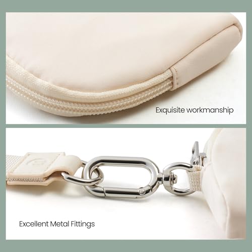 Mini Dual Pouch Wristlet Wallet for Women – Zip Around wristlet Keychain Wallet with 2 Wristlets, Ideal for Dog Walking, Coffee Runs & Lunch Break Essentials, Beige+Olive Green - color: Beige+Olive Green