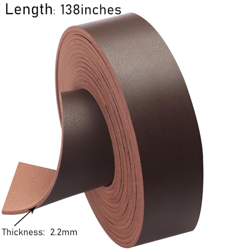 Picheng Faux Leather Strap for Crafts: 1 Inch Wide 138" Long Leather Strips - color: Coffee Color, size: 1 Inch