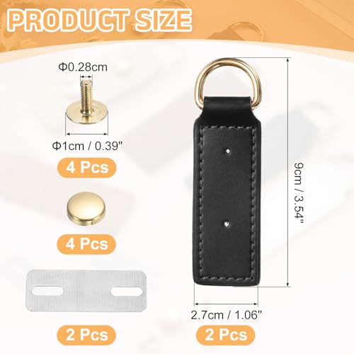 uxcell D Ring Buckle with Screws, Bag Side Clip Buckle Detachable Leather Purse Clasp Connector - color: Black