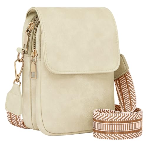 Fashion Small Crossbody Bags for Women Trendy Designer Cell Phone Purses - color: Beige