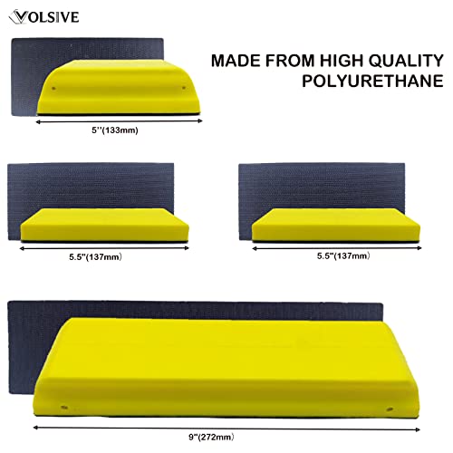 Hand Sanding Block Set of 7, Rectangle Sanding Blocks Auto Body with 20Pcs Hook and Loop Sandpaper,Flexible for Automotive Paint and Woodworking Sand Furniture Home Arts and DIY Crafts - color: Sanding Block, size: Yellow 7pcs Set-Long Hook+20pcs Sandpape