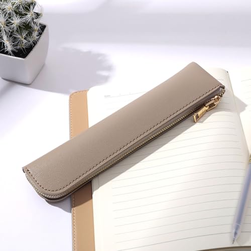Slim Pencil Case Small Pencil Pouch Pen Case (Black/FL) - color: Black