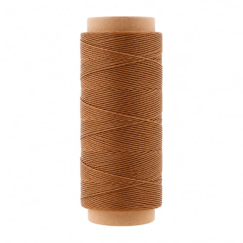 Mandala Crafts 130M 0.55mm Tan Round Waxed Thread for Leather Sewing - color: Tan, size: Round 0.55mm 142 Yards 130M