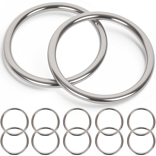 0.59 inch Metal O Rings,Stainless Steel Round Ring Buckles 7/64" Wire Diameter,metal rings for crafts,Solid Welded Loop(32, ID7/64*D0.59（15mm) - size: ID7/64"*D0.59"（15mm)