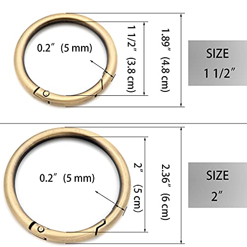 O Ring Spring Opening Snap Trigger Clip Buckle 2 PCS Charm Purse Making (Gold,2") - color: Gold, size: 2"
