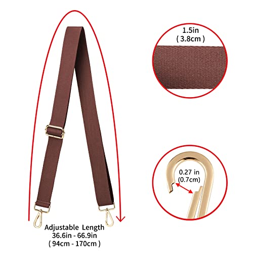 Wide Shoulder Strap (Solid),Adjustable Replacement Belt Crossbody Canvas Bag Handbag - color: Chocolate