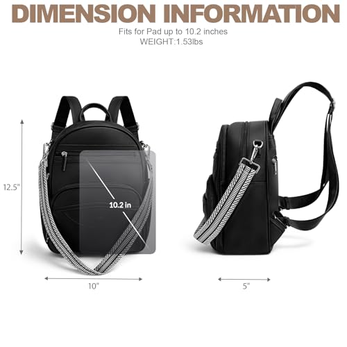 SYTRAH Small Backpack Purse for Women, Mini Daypack Cute for Travel Black - color: Black