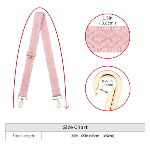 Wide Shoulder Strap (Solid),Adjustable Replacement Belt Crossbody Canvas Bag Handbag - color: Jx5pink