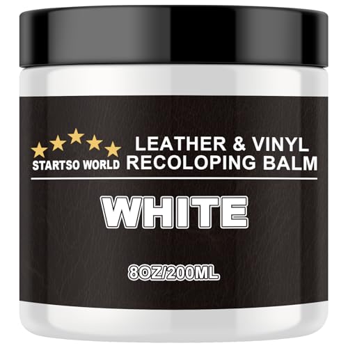STARTSO WORLD Leather Recoloring Balm - Repair Kit for White Furniture and Car Seats | Scratch Remover, Restores Faded Leather - color: White, size: Leather Recoloring Balm