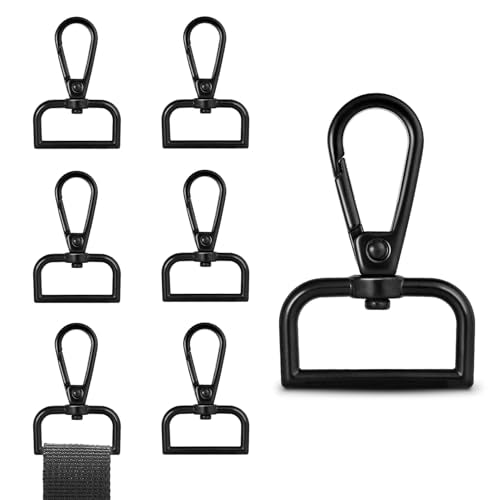 1 Inch Metal Swivel Snap Hooks, 6 Pack Lobster Claw Clasps for Keychains Purse Hardware Bag Making Lanyard Hooks(Black) - color: 6pcs Black