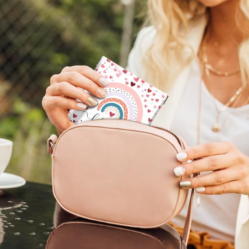 2Pcs PU Leather Small Squeeze Coin Purse Pouch Mini coin Bag Unique And Cute Wallet Cosmetic Bags Change Bag For Women Girls Men （Heart and Rainbow1 - color: Heart and Rainbow1
