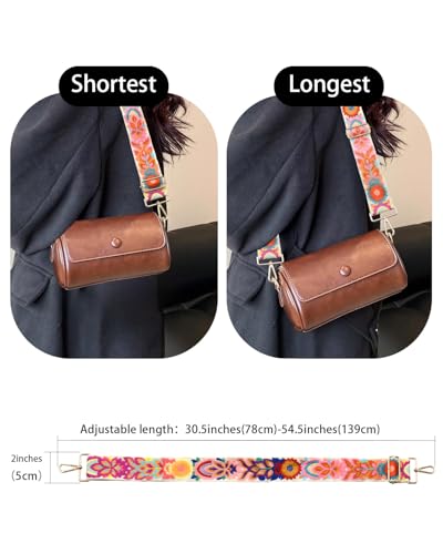 Embroidered Purse Straps Replacement Crossbody Wide Adjustable Bag Straps | Thick Purse Strap for Crossbody Bags,Extra Long Strap,Cross Body Straps for Handbags,Bag Straps for Tote Bags,Shoulder Straps - color: Flower 2