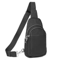 befen Genuine Leather Sling Bag for Women Anti-Theft Crossbody Chest Bags Fanny Packs for Travel with RFID Card Slots | Real Leather, Anti Theft, RFID Blocking, 3 Card Slots, Anti Pocket Bag, Multi Pockets, Travel Purse - color: Black