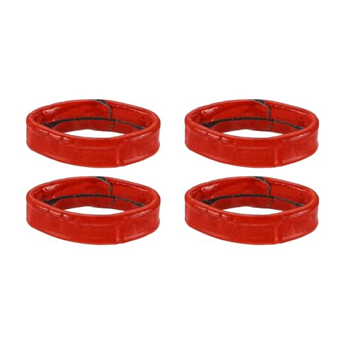 HARFINGTON Leather Watch Band Loops Replacement Watch Strap Holder Retainer Wristwatch Strap Fastener Rings for Wristband - color: Red, size: 16mm