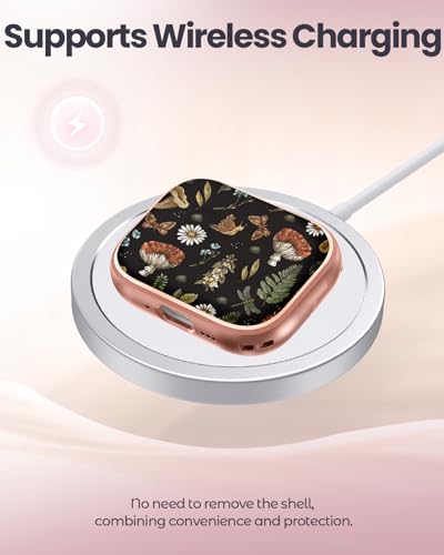 for AirPods Pro2/Pro Case with Safety Lock - Cute Cartoon for AirPods Pro1/2 Generation for Women Girls Fashion Stylish Mushroom Pattern Design Kawaii Girly Girlish Hard Protective Cover - color: Aesthetic Mushroom, size: for Airpods Pro 2/Pro