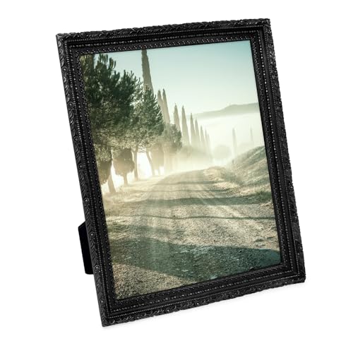 Isaac Jacobs 8x10 Black Vintage Inspired Antique Library Frame | Horizontal & Vertical for Tabletop and Wall Display, Home Decor, Decorative Art Design (8x10, Black) - color: Black, size: 8x10